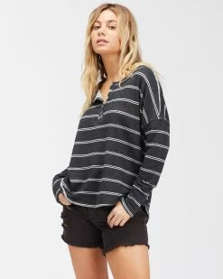 Billabong New Anyday Henley Top OFF BLACK (ofb) -billabong shop abjkt00307 billabongw ofb sd1 2