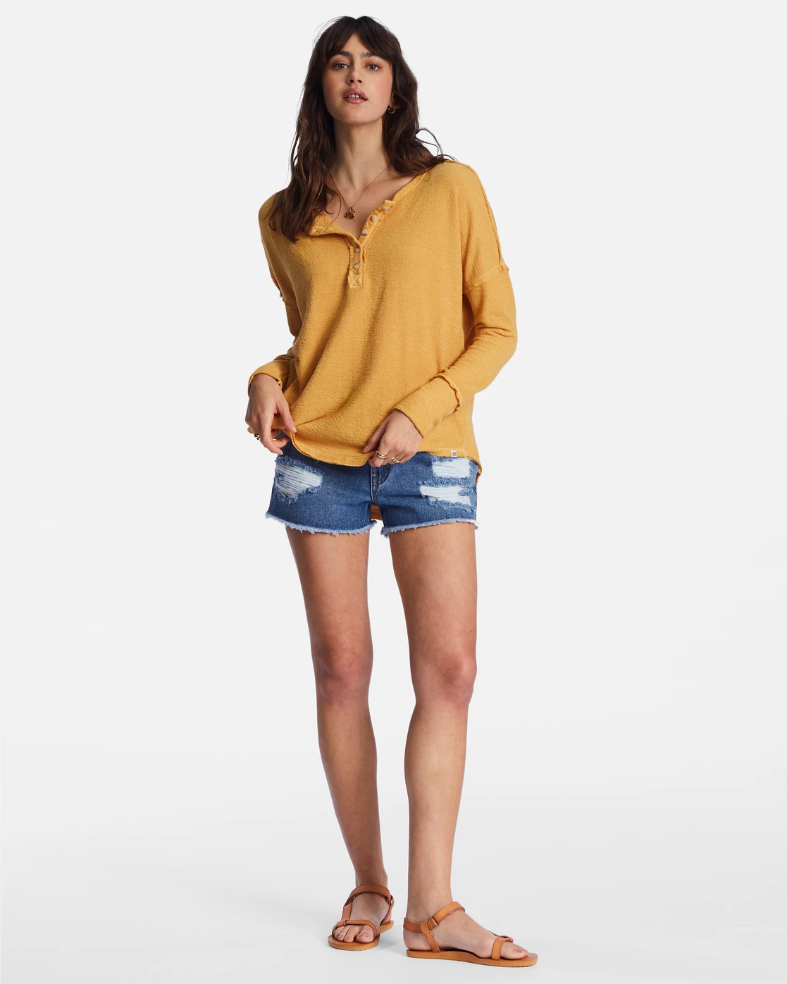 Billabong New Anyday Henley Top GOLD COAST (ygy0) 2 Billabong New Anyday Henley Top GOLD COAST (ygy0) - Image 2