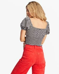 Billabong Sweet Sunset Printed Knit Top OFF BLACK (ofb) -billabong shop abjkt00309 billabongw ofb bck1 1