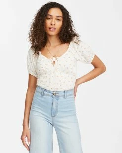 Billabong Sweet Sunset Printed Knit Top SALT CRYSTAL (scs)