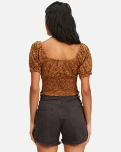 Billabong Sweet Sunset Printed Knit Top TOFFEE (tof) -billabong shop abjkt00309 billabongw tof bck1