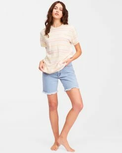 Billabong Take A Trip Striped T-Shirt ANTIQUE WHITE (anw) -billabong shop abjkt00310 billabongw anw frt9