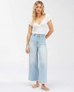 Billabong Spring Air Puff Sleeves Top SALT CRYSTAL (scs) -billabong shop abjkt00313 billabongw scs frt9 1