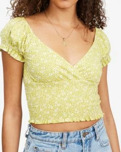 Billabong Spring Air Short Sleeve Knit Top LIME (lim) -billabong shop abjkt00332 billabongw lim dtl1
