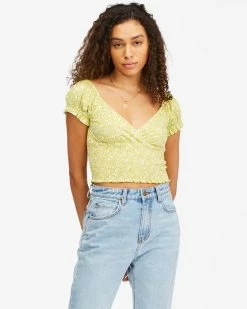 Billabong Spring Air Short Sleeve Knit Top LIME (lim)