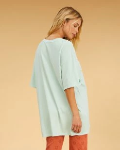 Billabong Salty Blonde Easy Shores Oversized T-Shirt PRETTY PALMS (gdm0) -billabong shop abjkt00406 billabongw gdm0 bck1