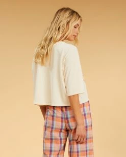 Billabong Salty Blonde Still Salty Boxy T-Shirt ANTIQUE WHITE (anw) -billabong shop abjkt00408 billabongw anw bck1