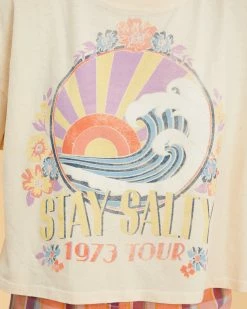 Billabong Salty Blonde Still Salty Boxy T-Shirt ANTIQUE WHITE (anw) -billabong shop abjkt00408 billabongw anw dtl2