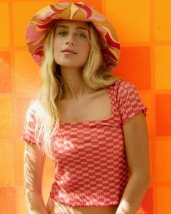 Billabong Squared Away Knit Top PINK SKIES (mfr0)