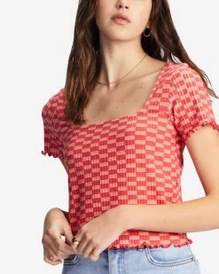 Billabong Squared Away Knit Top PINK SKIES (mfr0) -billabong shop abjkt00415 billabongw mfr0 dtl1