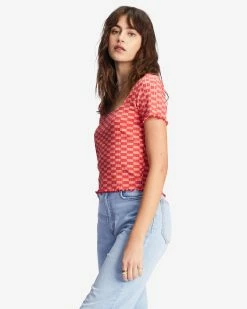 Billabong Squared Away Knit Top PINK SKIES (mfr0) -billabong shop abjkt00415 billabongw mfr0 sd1