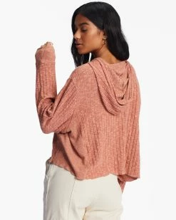 Billabong Cozy Falls Hooded Long Sleeve Top SWEET CHOCOLATE (cnn0) -billabong shop abjkt00420 billabongw cnn0 bck1