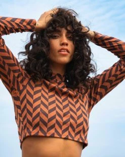 Billabong New Heights Long Sleeve Mock Neck Top BRICK (brk)