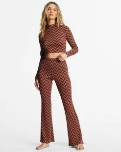 Billabong New Heights Long Sleeve Mock Neck Top BRICK (brk) -billabong shop abjkt00444 billabongw brk frt9