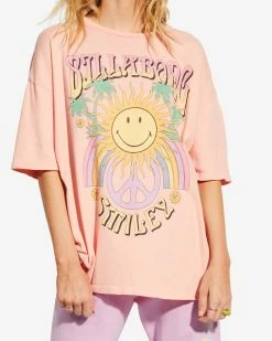 Billabong X Smiley True Boy Oversized T-Shirt PEACH KISS (pek) -billabong shop abjkt00455 billabongw pek dtl1