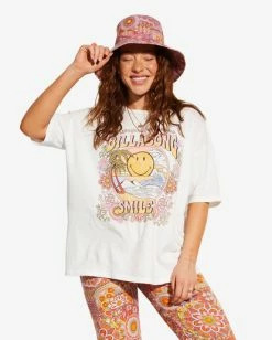 Billabong X Smiley True Boy Oversized T-Shirt SALT CRYSTAL (scs) -billabong shop abjkt00455 billabongw scs frt1 1