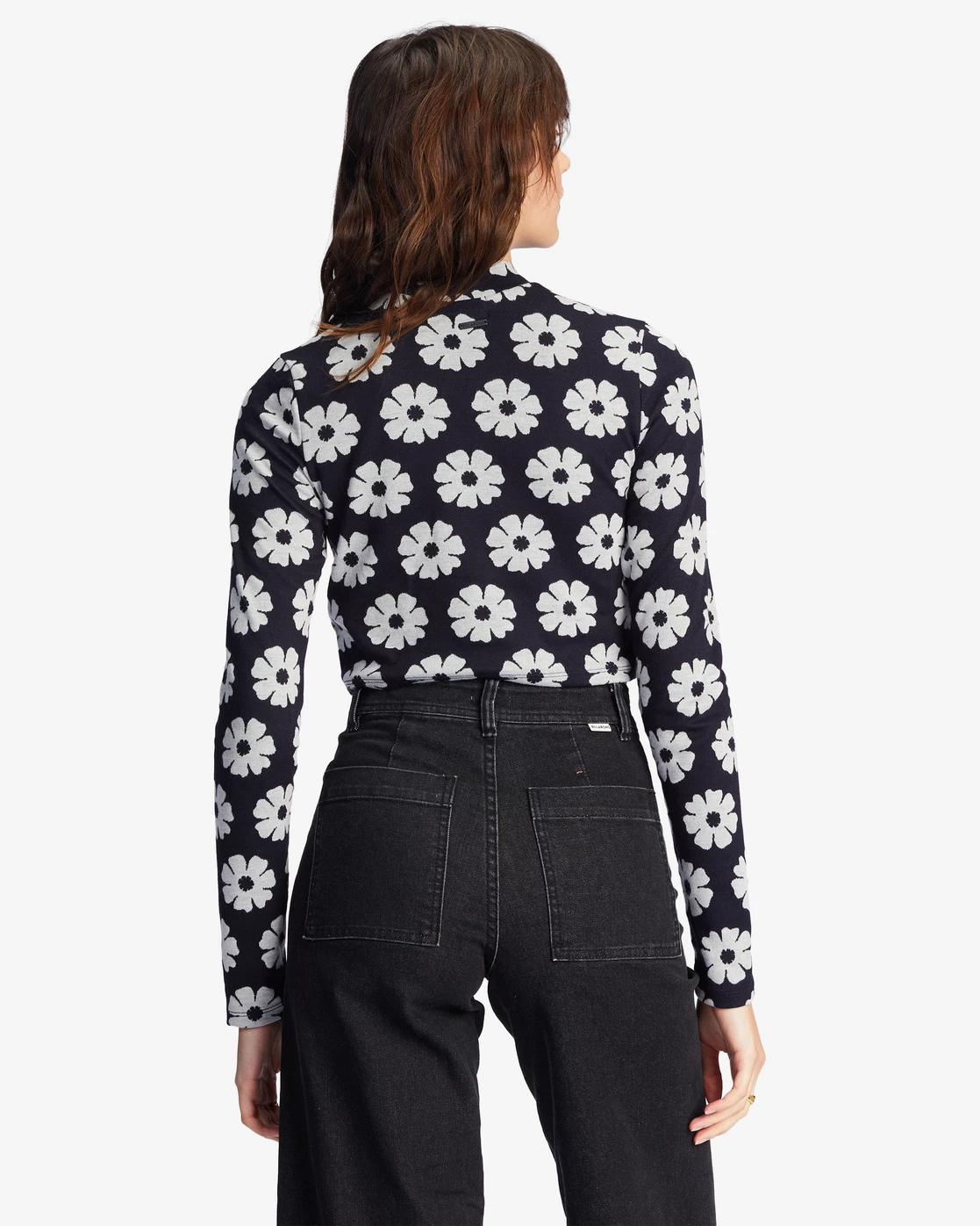 Billabong Daisy Days Cropped Bodycon Long Sleeve Top BLACK 5 Billabong Daisy Days Cropped Bodycon Long Sleeve Top BLACK - Image 5