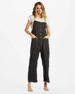 Billabong Beach Cruiser Wide-Leg Overalls OFF BLACK 1 (ob1)