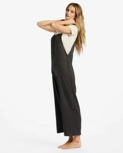Billabong Beach Cruiser Wide-Leg Overalls OFF BLACK 1 (ob1) -billabong shop abjnp00234 billabongw ob1 sd1 1