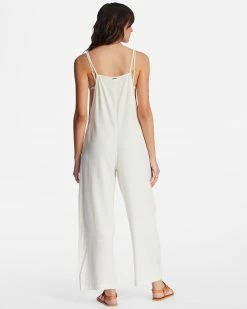 Billabong Beach Cruiser Wide-Leg Overalls SALT CRYSTAL (scs) -billabong shop abjnp00234 billabongw scs bck1
