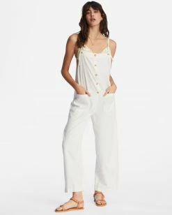 Billabong Beach Cruiser Wide-Leg Overalls SALT CRYSTAL (scs) -billabong shop abjnp00234 billabongw scs frt1 1