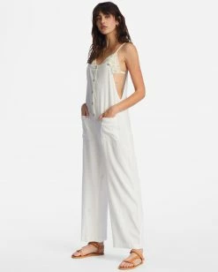 Billabong Beach Cruiser Wide-Leg Overalls SALT CRYSTAL (scs) -billabong shop abjnp00234 billabongw scs sd1 1