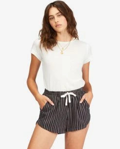 Billabong Road Trippin Elastic Waist Shorts BLACK 3 (bk3) -billabong shop abjns00100 billabongw bk3 frt1 1