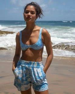 Billabong Love To Lounge Elastic Waist Shorts BLISS BLUE (bll0)