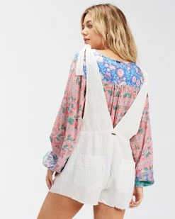 Billabong Girl On The Run Short Romper SALT CRYSTAL (scs) -billabong shop abjns00196 billabongw scs bck1