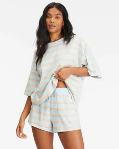 Billabong Feeling Free High-Waisted Knit Shorts MORNING SKY (bzp0) -billabong shop abjns00218 billabongw bzp0 frt1 3