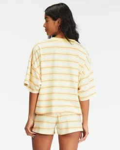 Billabong Feeling Free High-Waisted Knit Shorts PINA COLADA (pca) -billabong shop abjns00218 billabongw pca bck1 2