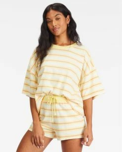 Billabong Feeling Free High-Waisted Knit Shorts PINA COLADA (pca) -billabong shop abjns00218 billabongw pca frt1 3