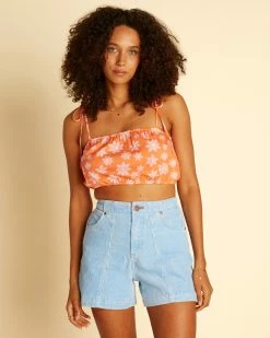 Billabong Wrangler According To High-Waisted Corduroy Shorts RODEO BLUE (bgb0)