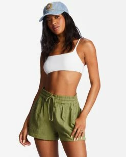 Billabong Day Tripper Elastic Shorts AVOCADO (avo) -billabong shop abjns00241 billabongw avo frt1 1