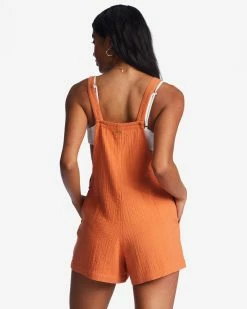 Billabong Beach Crush Romper BRICK (brk) -billabong shop abjns00244 billabongw brk bck1
