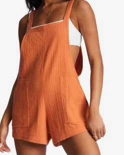 Billabong Beach Crush Romper BRICK (brk) -billabong shop abjns00244 billabongw brk dtl1