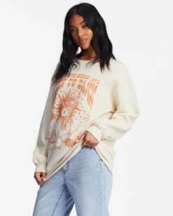Billabong All Is One Graphic Crewneck Sweatshirt ANTIQUE WHITE (anw) -billabong shop abjsf00378 billabongw anw sd1 1