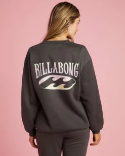 Billabong This Wave Crewneck Sweatshirt OFF BLACK (ofb) -billabong shop abjsf00429 billabongw ofb bck1 1