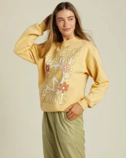 Billabong Peace And Love Crewneck Sweatshirt MELLOW DAZE (ygn0) -billabong shop abjsf00454 billabongw ygn0 sd1