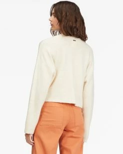 Billabong Short N Sweet Cropped Cardigan Sweater WHITE CAP (wcp) -billabong shop abjsw00121 billabongw wcp bck1