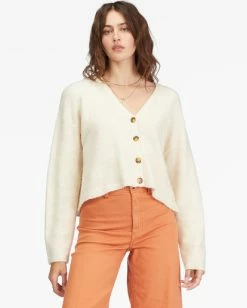 Billabong Short N Sweet Cropped Cardigan Sweater WHITE CAP (wcp) -billabong shop abjsw00121 billabongw wcp frt1 1