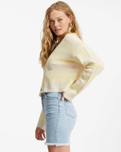 Billabong Short N Sweet Cropped Cardigan Sweater ICE CREAM (ycp0) 5 Billabong Short N Sweet Cropped Cardigan Sweater ICE CREAM (ycp0) - Image 5