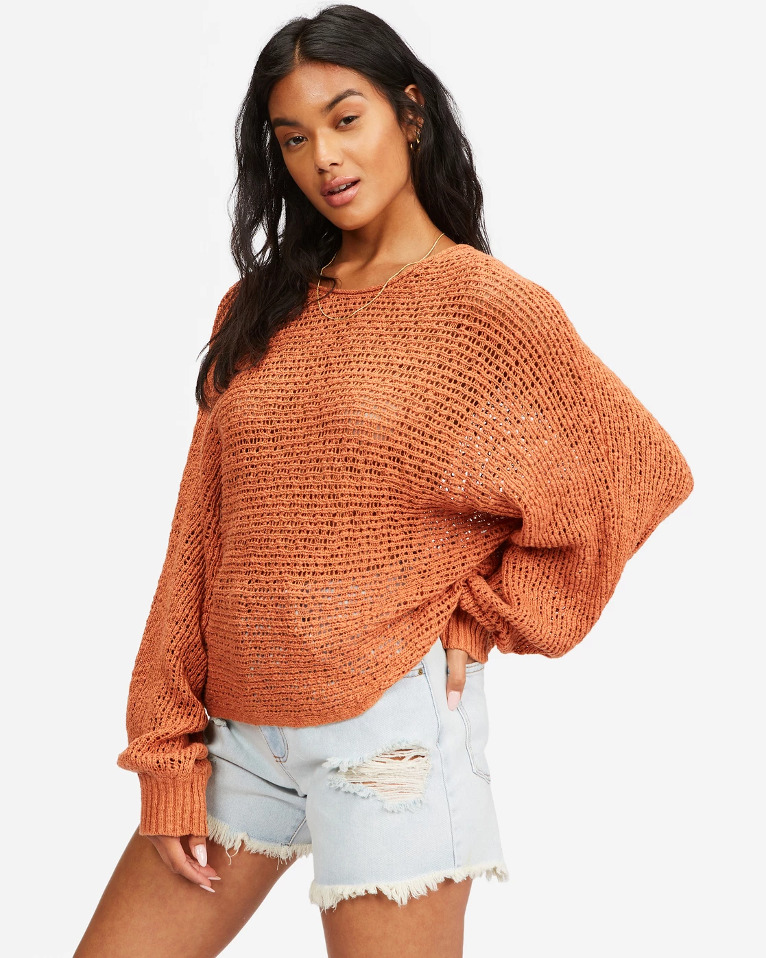 Billabong Forever Golden V-Neck Pullover Sweater TOFFEE (tof) 2 Billabong Forever Golden V-Neck Pullover Sweater TOFFEE (tof) - Image 2