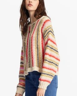 Billabong She's A Trip Crewneck Sweater ANTIQUE WHITE (anw) -billabong shop abjsw00201 billabongw anw dtl1