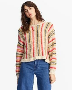 Billabong She's A Trip Crewneck Sweater ANTIQUE WHITE (anw)