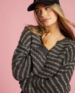 Billabong She's A Trip Crewneck Sweater OFF BLACK 1 (ob1) -billabong shop abjsw00201 billabongw ob1 frt1 1