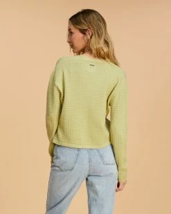 Billabong Point Her Out Cropped Cardigan Sweater AGAVE (aga) -billabong shop abjsw00203 billabongw aga bck1
