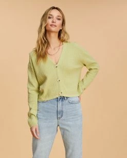 Billabong Point Her Out Cropped Cardigan Sweater AGAVE (aga)