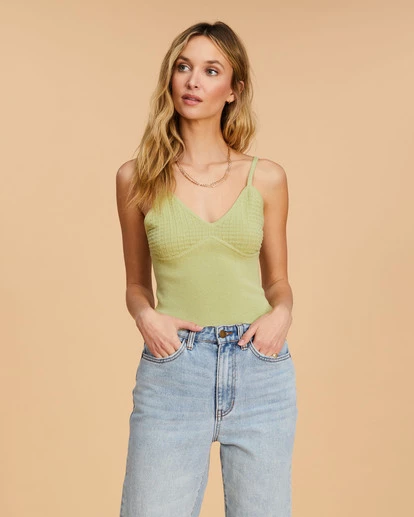 Billabong Point Her Out Cami Sweater Tank Top AGAVE (aga) 5 Billabong Point Her Out Cami Sweater Tank Top AGAVE (aga) - Image 5