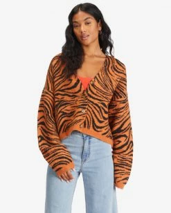 Billabong Wild One Cropped Cardigan Sweater DESERT CLAY (clv0) -billabong shop abjsw00211 billabongw clv0 frt1 1